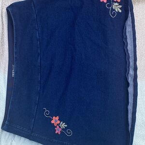 Embroidered Blue Skort